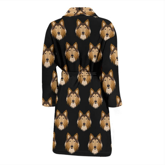 Collies Pattern Print Design 01 Men Bathrobe-JORJUNE.COM