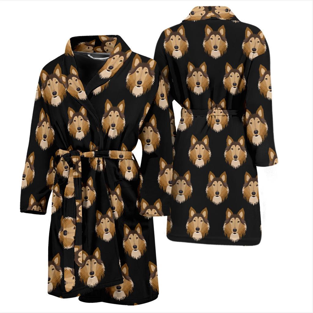 Collies Pattern Print Design 01 Men Bathrobe-JORJUNE.COM