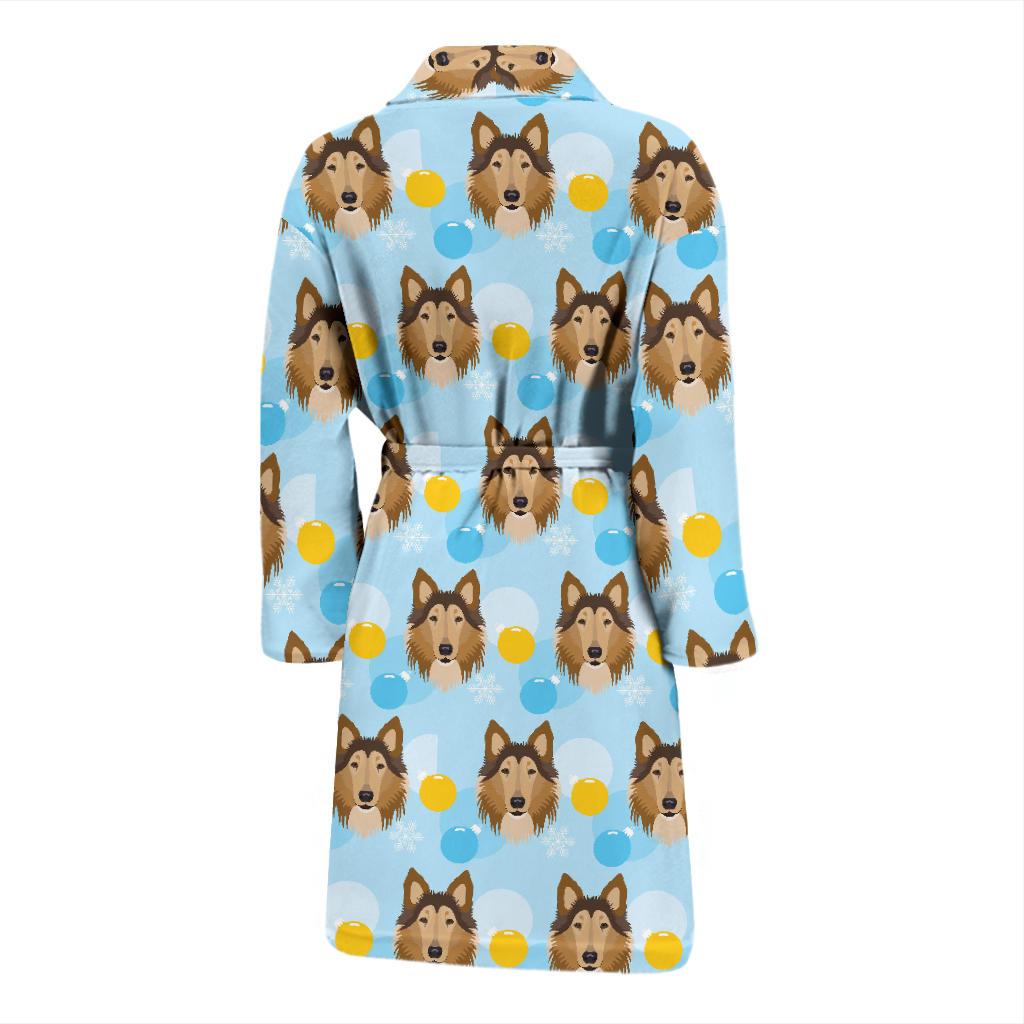 Collies Pattern Print Design 02 Men Bathrobe-JORJUNE.COM
