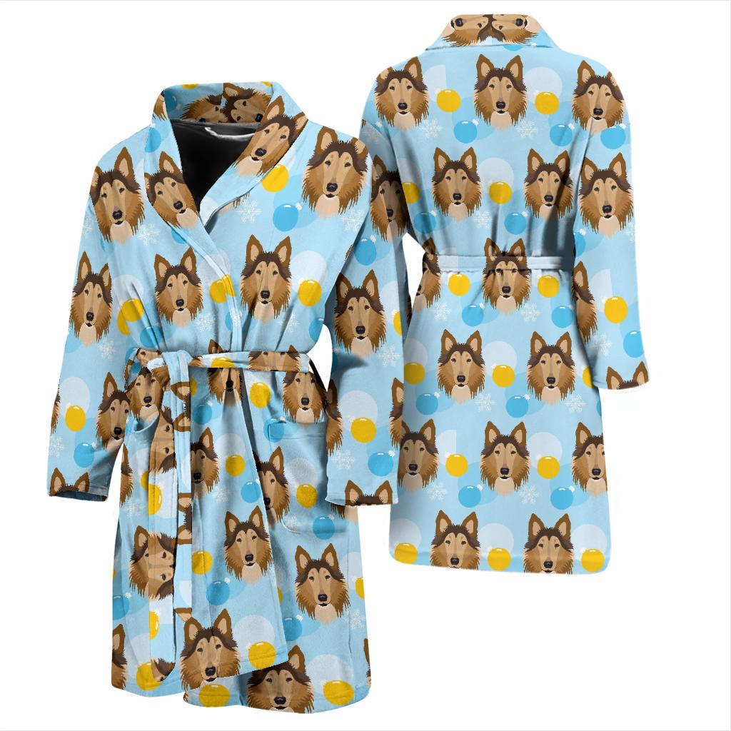 Collies Pattern Print Design 02 Men Bathrobe-JORJUNE.COM