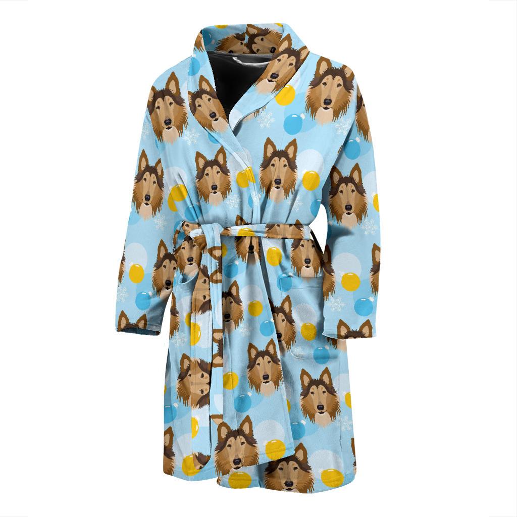 Collies Pattern Print Design 02 Men Bathrobe-JORJUNE.COM