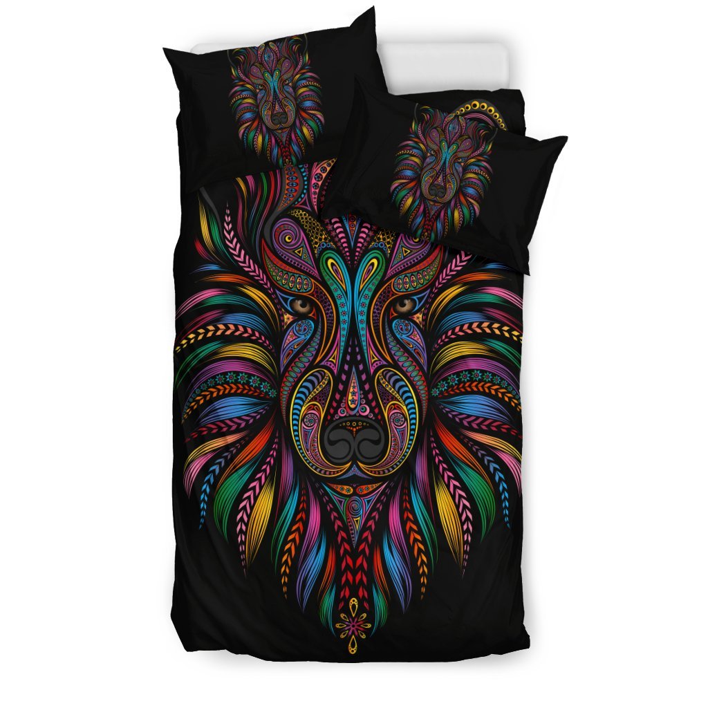 Colorful Art Wolf Duvet Cover Bedding Set