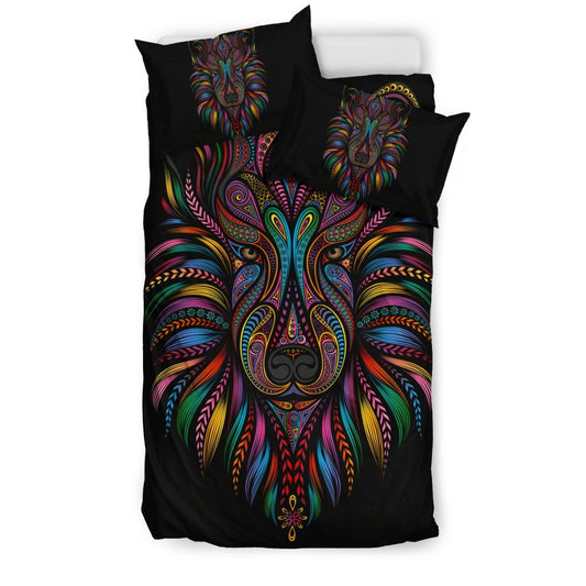 Colorful Art Wolf Duvet Cover Bedding Set