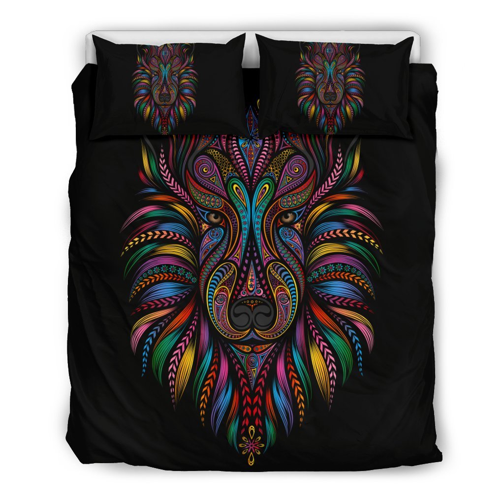 Colorful Art Wolf Duvet Cover Bedding Set
