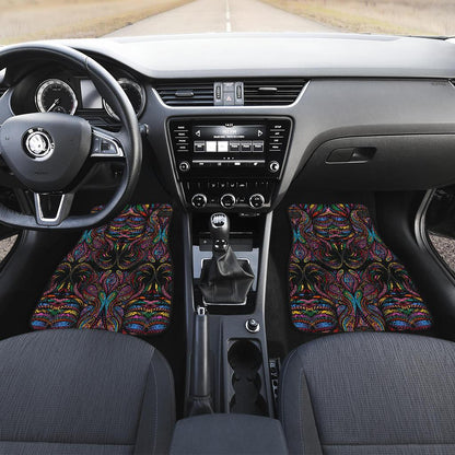 Colorful Art Wolf Front and Back Car Floor Mats