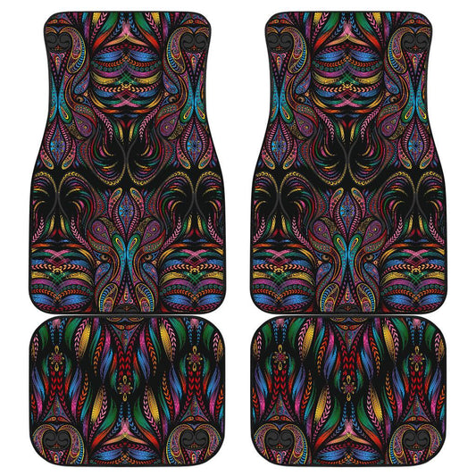 Colorful Art Wolf Front and Back Car Floor Mats