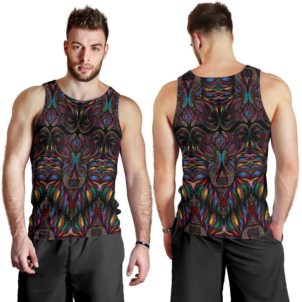 Colorful Art Wolf Men Tank Top