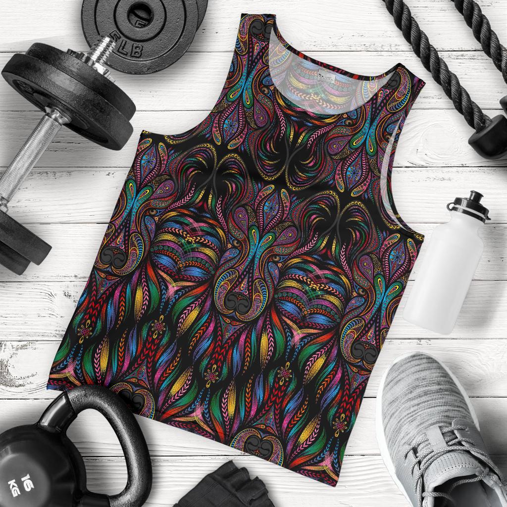 Colorful Art Wolf Men Tank Top