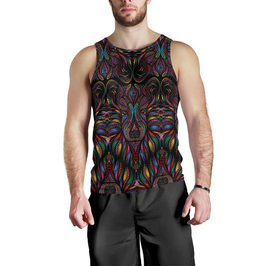 Colorful Art Wolf Men Tank Top