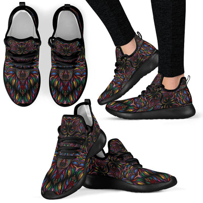 Colorful Art Wolf Mesh Knit Sneakers Shoes