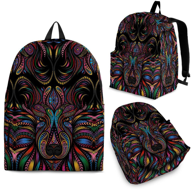 Colorful Art Wolf Premium Backpack