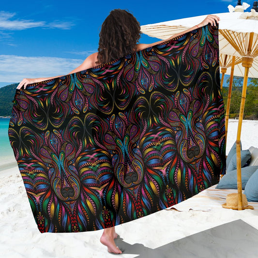 Colorful Art Wolf Sarong Pareo Wrap