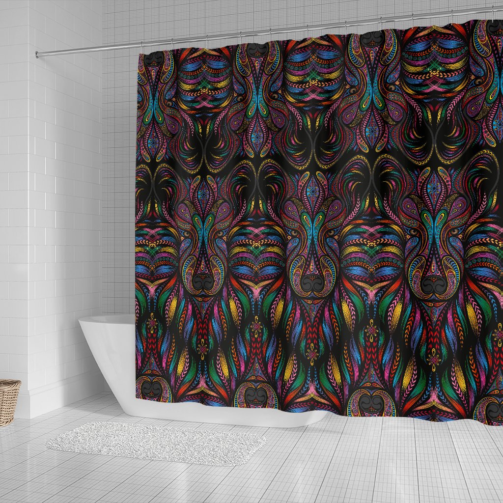 Colorful Art Wolf Shower Curtain