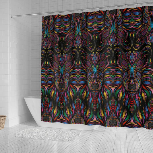 Colorful Art Wolf Shower Curtain