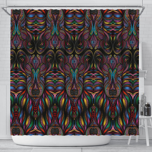 Colorful Art Wolf Shower Curtain