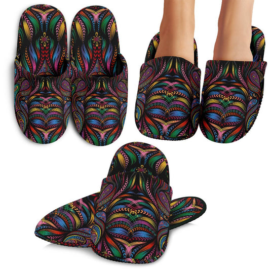 Colorful Art Wolf Slippers