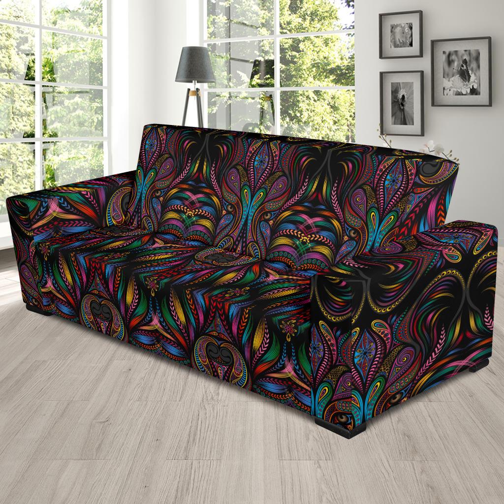 Colorful Art Wolf Sofa Slipcover-JORJUNE.COM