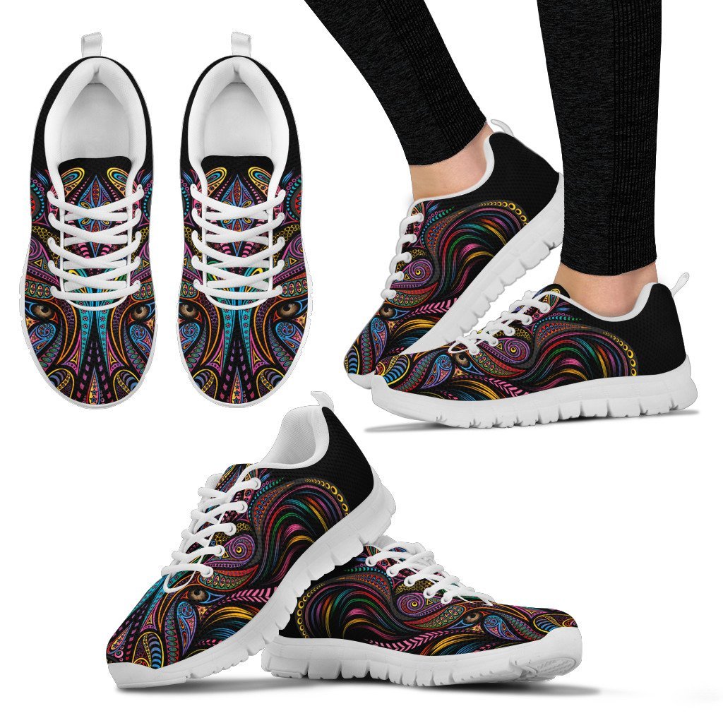 Colorful Art Wolf Women Sneakers