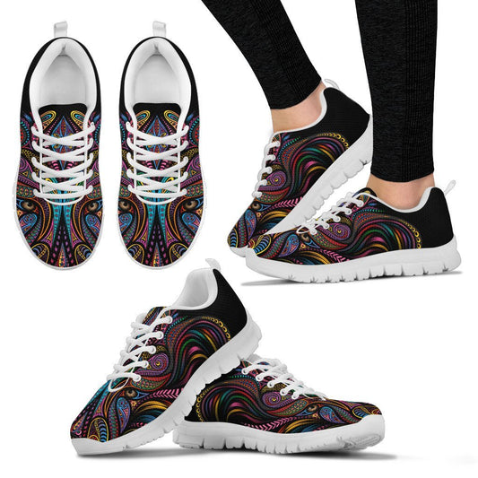 Colorful Art Wolf Women Sneakers