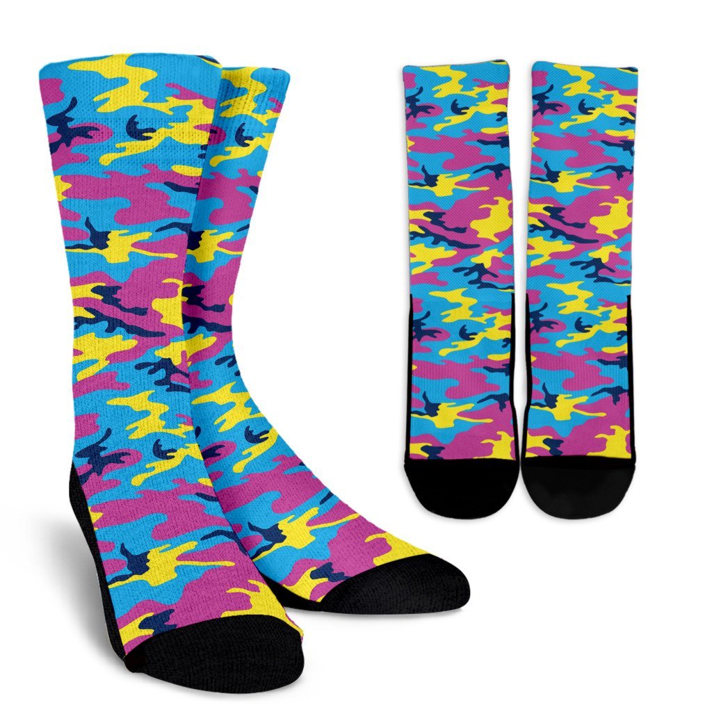 Colorful Camouflage Camo Crew Socks