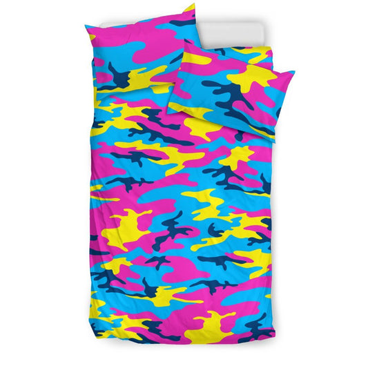 Colorful Camouflage Camo Duvet Cover Bedding Set