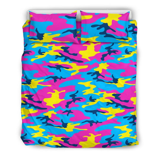 Colorful Camouflage Camo Duvet Cover Bedding Set