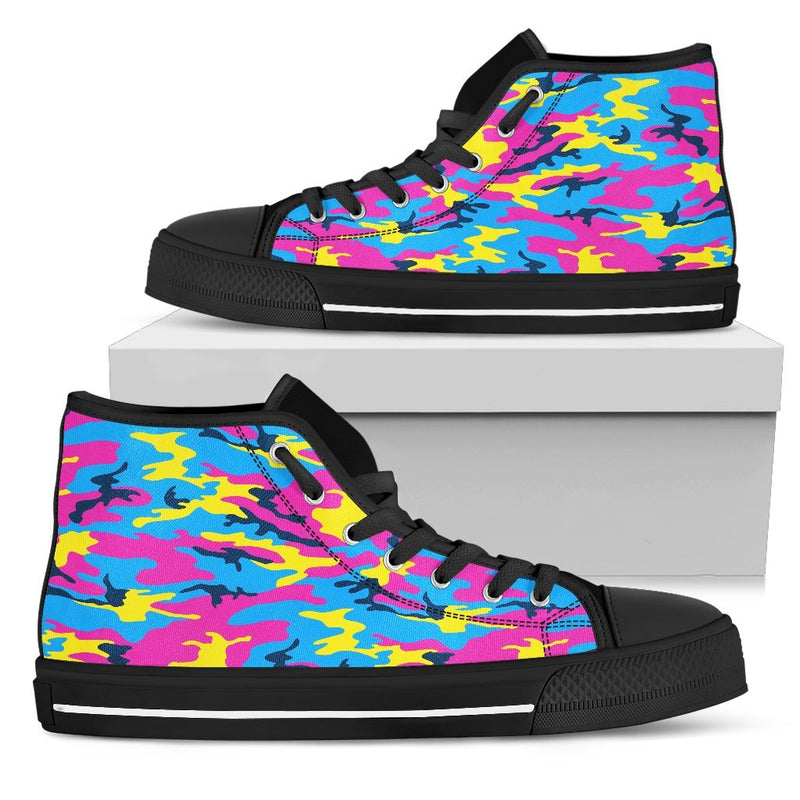 Colorful Camouflage Camo Men High Top Canvas Shoes