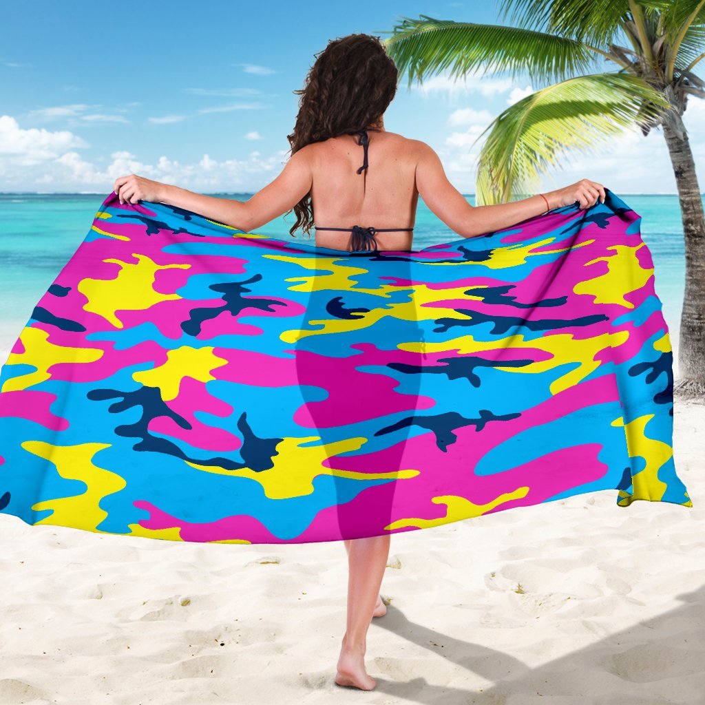 Colorful Camouflage Camo Beach Sarong Pareo Wrap