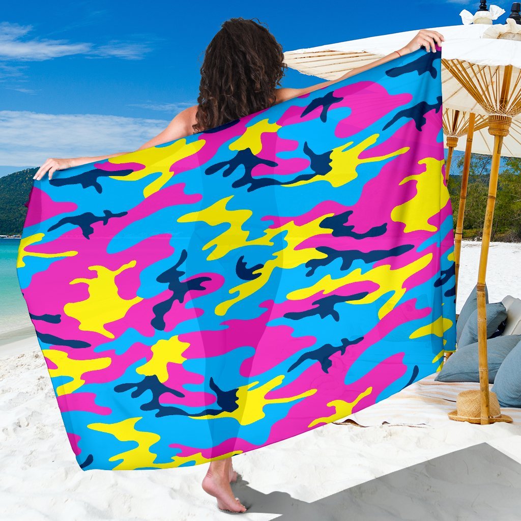 Colorful Camouflage Camo Beach Sarong Pareo Wrap