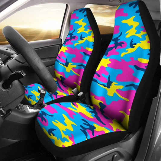 Colorful Camouflage Camo Universal Fit Car Seat Covers