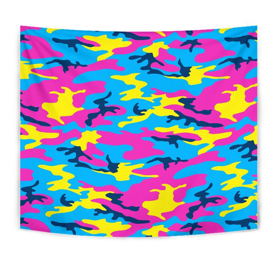 Colorful Camouflage Camo Wall Tapestry
