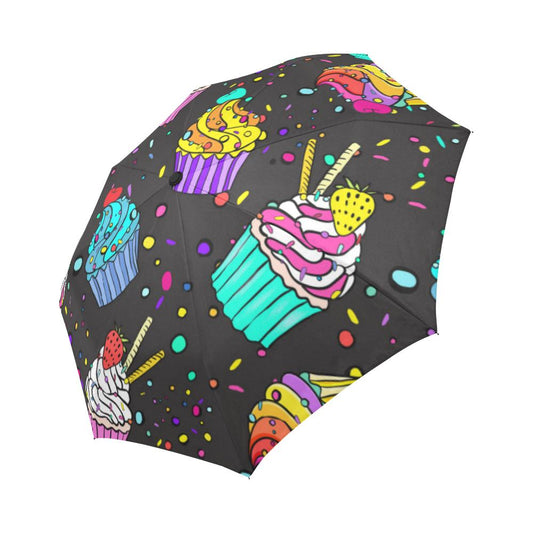 Colorful Cupcake Pattern Automatic Foldable Umbrella
