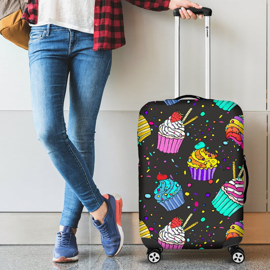 Colorful Cupcake Pattern Luggage Cover Protector