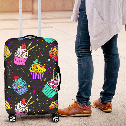 Colorful Cupcake Pattern Luggage Cover Protector