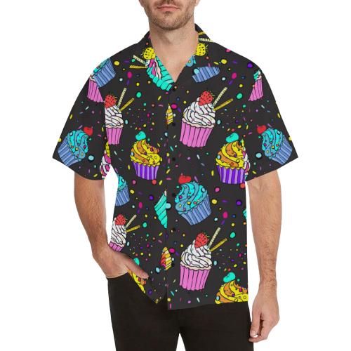 Colorful Cupcake Pattern Men Hawaiian Shirt