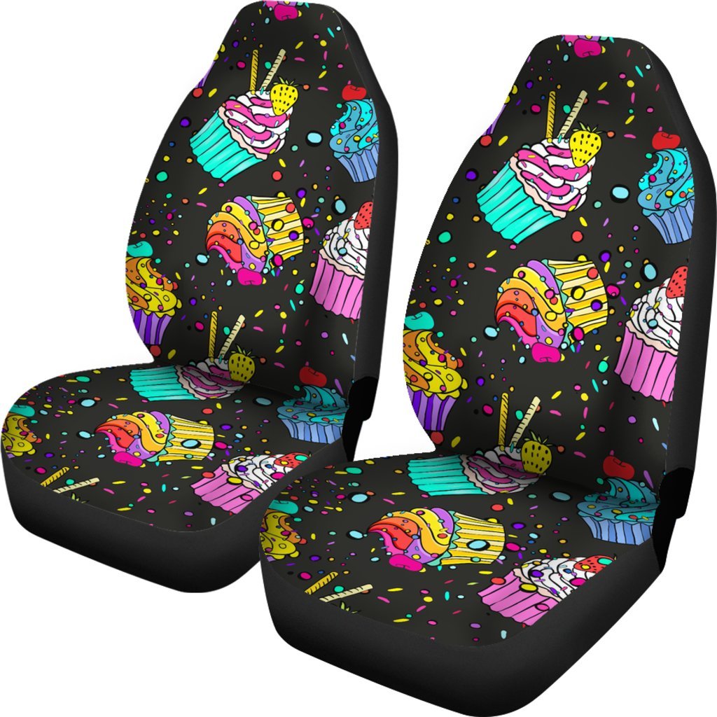 Colorful Cupcake Pattern Universal Fit Car Seat Covers