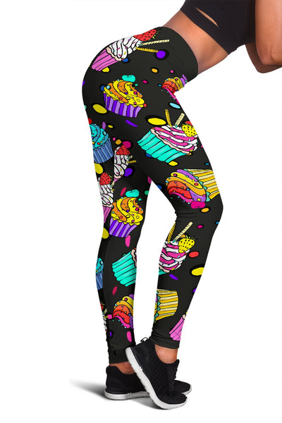 Colorful Cupcake Pattern Women Leggings