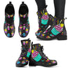 Colorful Cupcake Pattern Women & Men Leather Boots