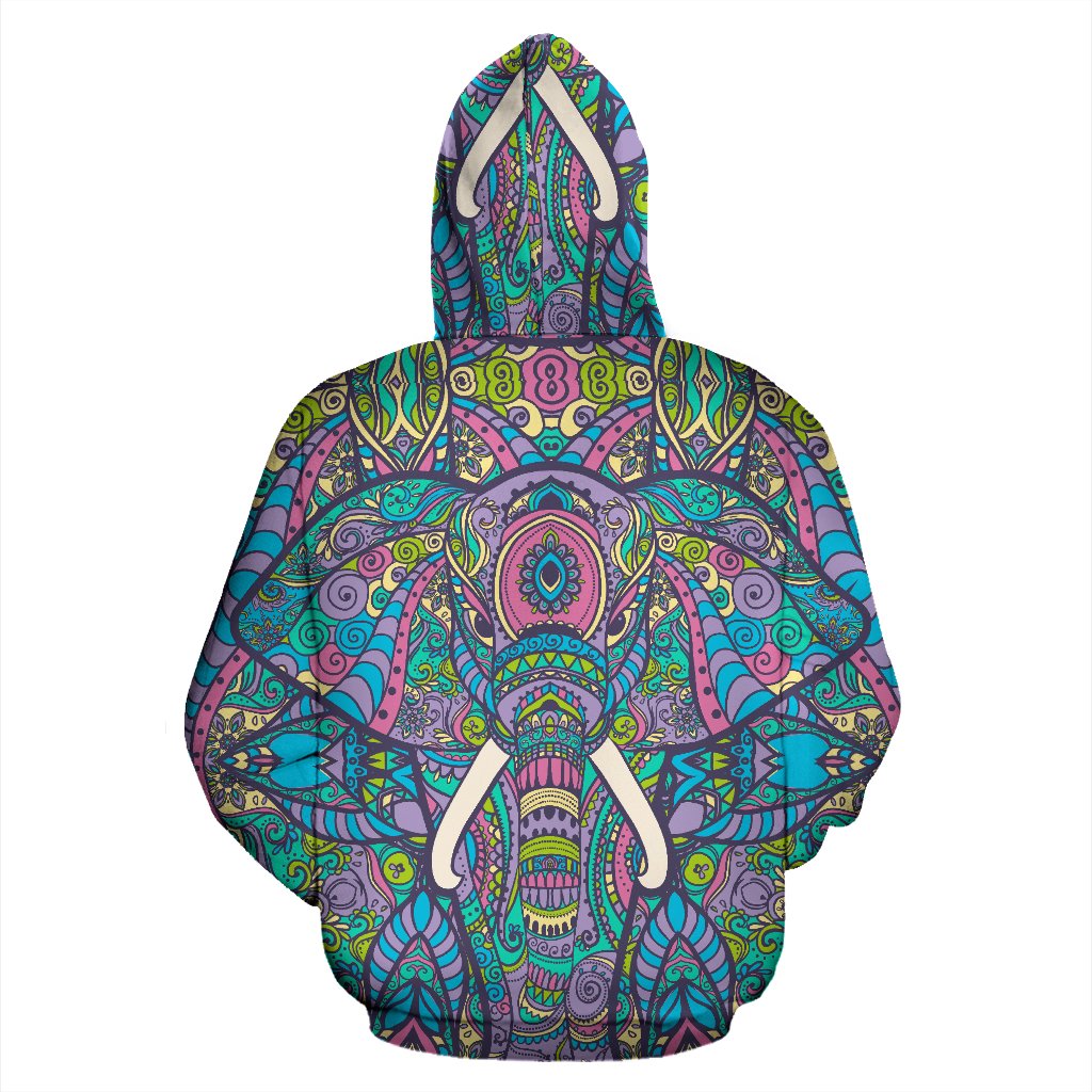 Colorful Elephant Indian Print All Over Print Hoodie