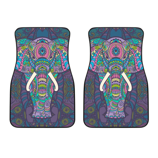 Colorful Elephant Indian Print Car Floor Mats