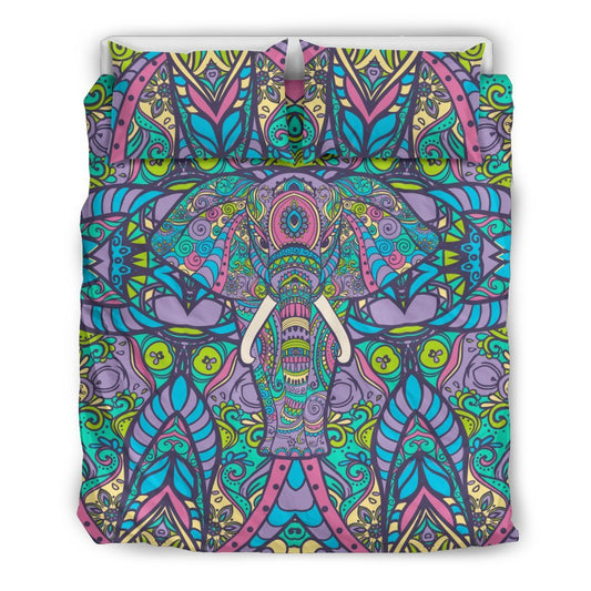 Colorful Elephant Indian Print Duvet Cover Bedding Set