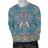 Colorful Elephant Indian Print Men Crewneck Sweatshirt