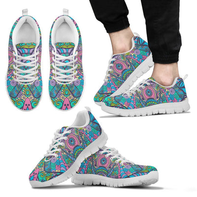 Colorful Elephant Indian Print Men Sneakers
