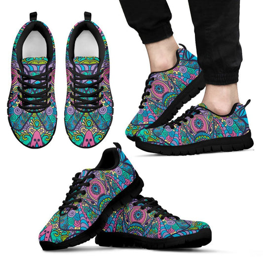 Colorful Elephant Indian Print Men Sneakers