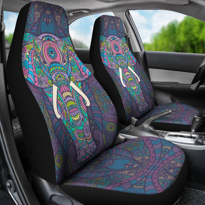 Colorful Elephant Indian Print Universal Fit Car Seat Covers