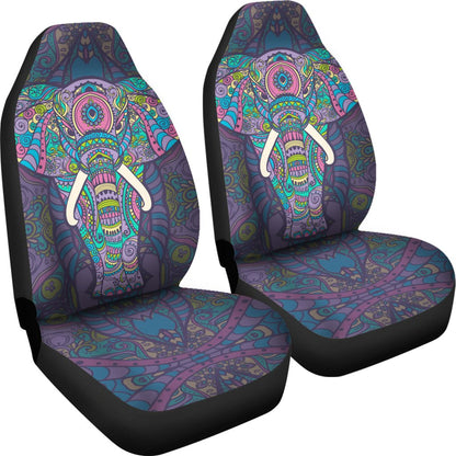 Colorful Elephant Indian Print Universal Fit Car Seat Covers