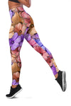 Colorful Geranium Floral Pattern Women Leggings