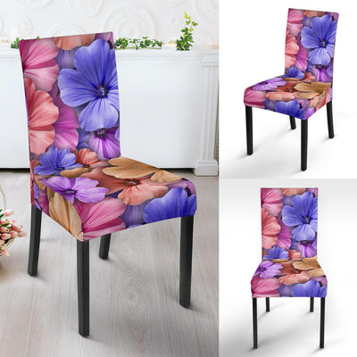 Colorful Geranium Pattern Dining Chair Slipcover-JORJUNE.COM