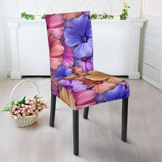 Colorful Geranium Pattern Dining Chair Slipcover-JORJUNE.COM