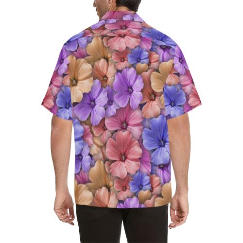 Colorful Geranium Pattern Men Hawaiian Shirt